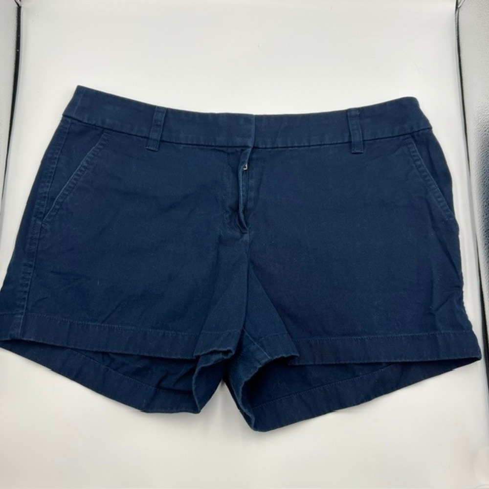 J.Crew Womens Navy Blue Cotton Blend Casual Chino Shorts Size‎ 10